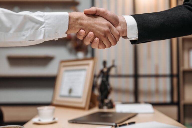 Final step of process-Handshake ensuring 100% satisfaction.